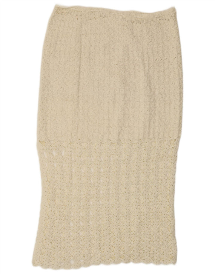 ВИНТАЖНАЯ женская юбка миди крючком W32, большая белая