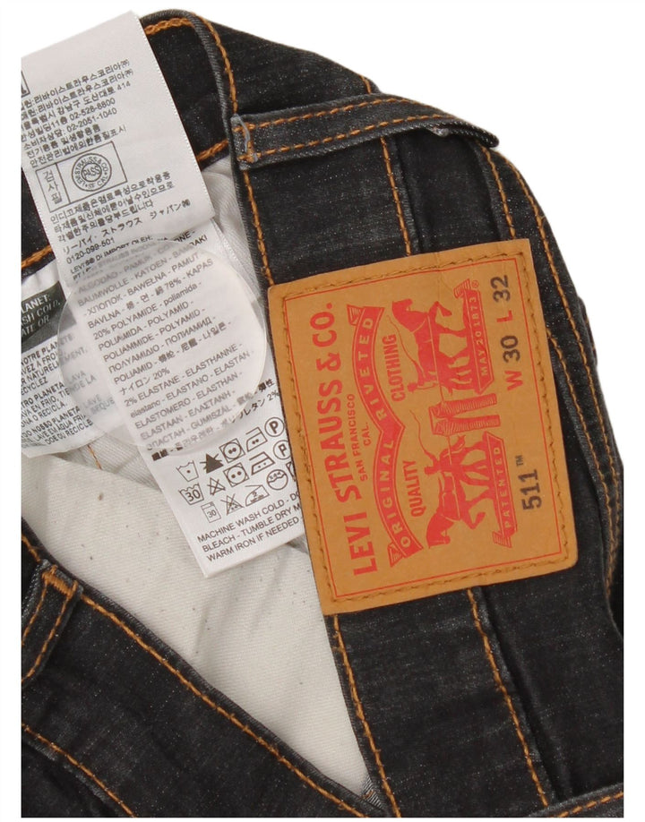 Мужские джинсы Levi's Slim 511 W30 L29, черный хлопок