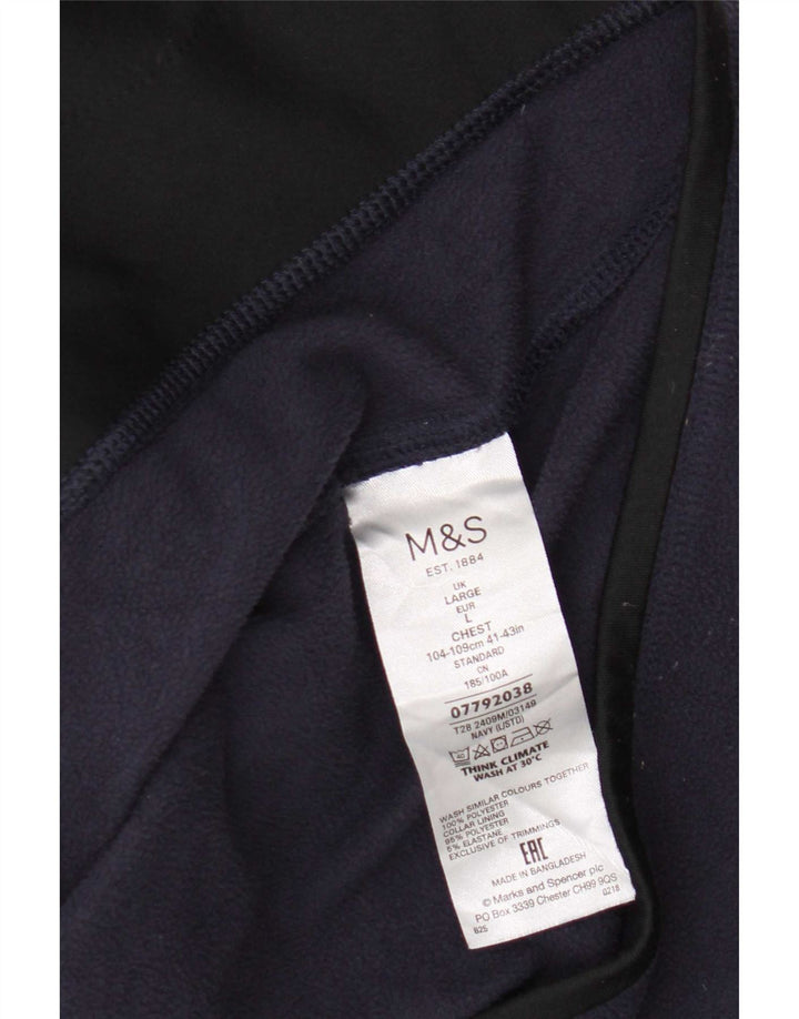 Мужская флисовая куртка Marks & Spencer UK 40, большая темно-синяя, полиэстер