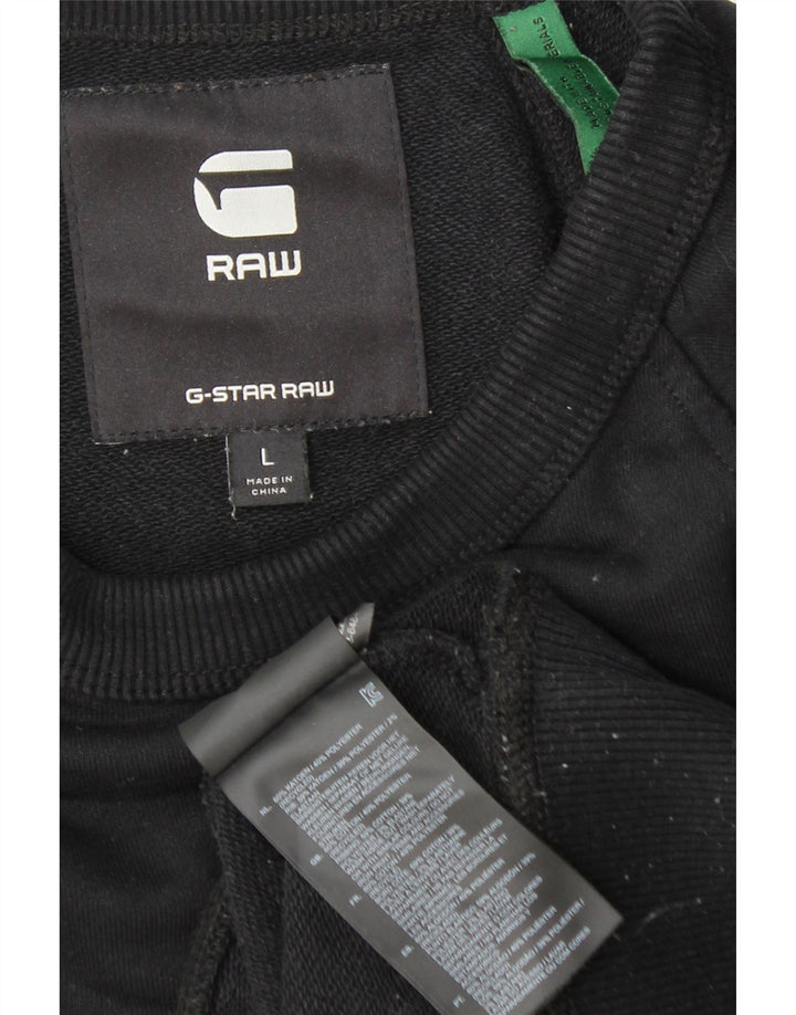 Мужской свитшот с рисунком G-Star, большой черный хлопковый джемпер с цветными блоками