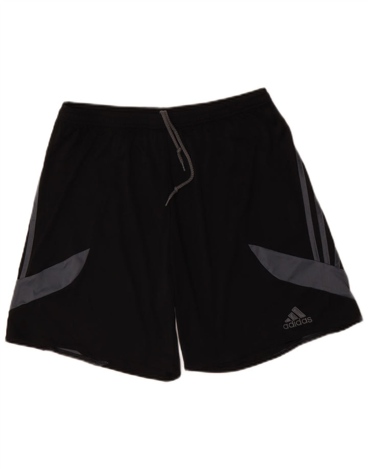 Мужские спортивные шорты Adidas Climalite, большие черные полиэстер с цветными блоками