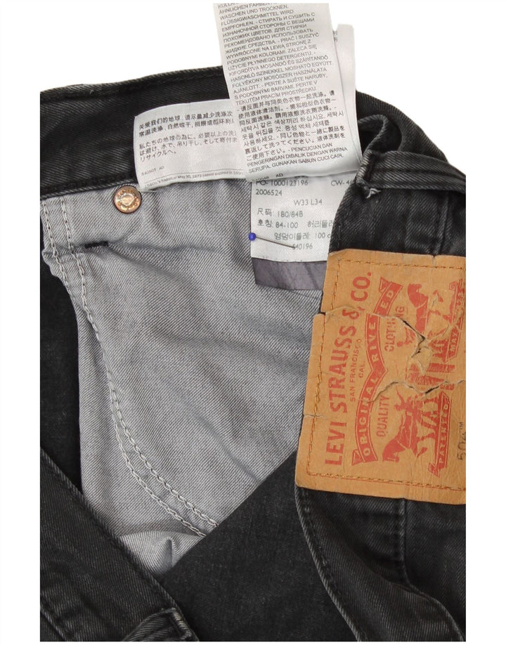 Мужские прямые джинсы Levi's 504 W33 L34 серые, хлопок