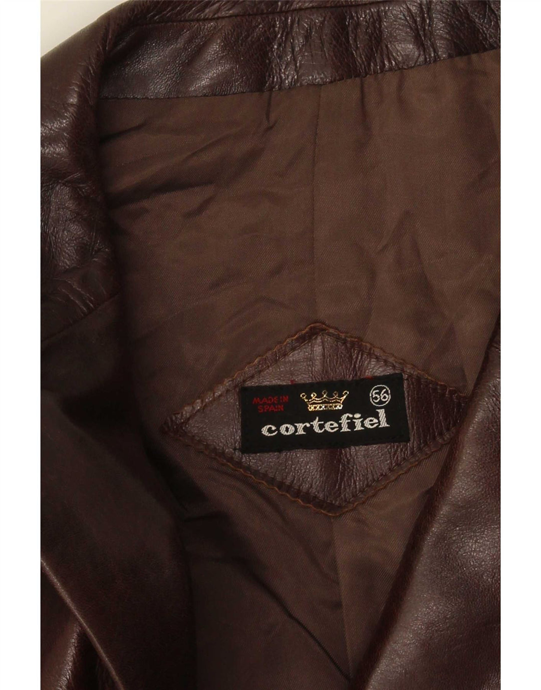Cortefiel Мужская кожаная куртка IT 56 3XL Коричневый