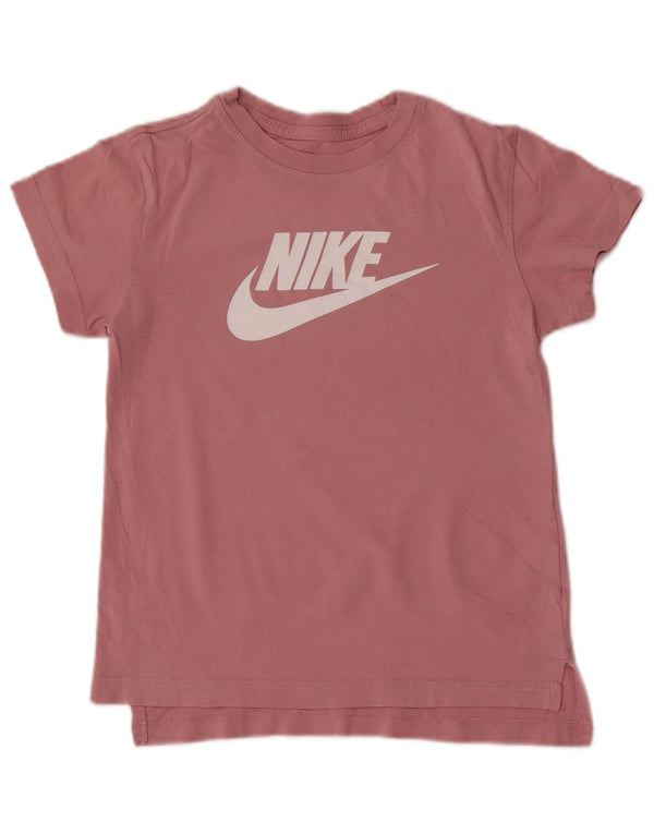 Футболка с графическим рисунком Nike для девочек, 10–11 лет, средний розовый, хлопковый