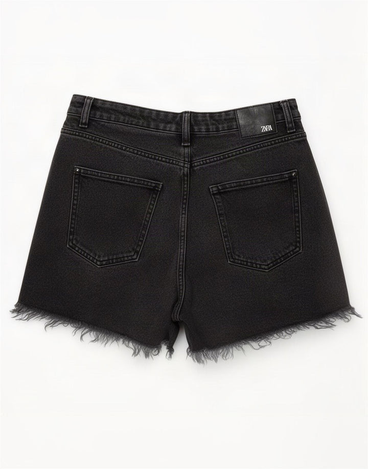 Женские джинсовые шорты с высокой талией Zara Medium W30 Серые