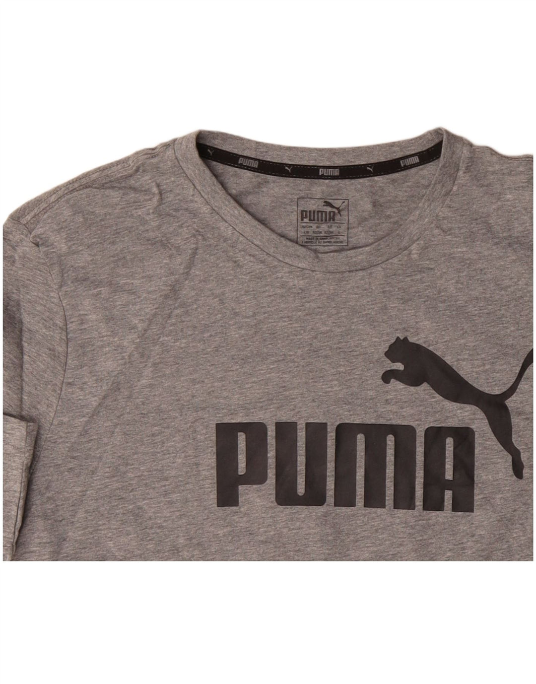 Мужская футболка с рисунком PUMA, большая серая в крапинку