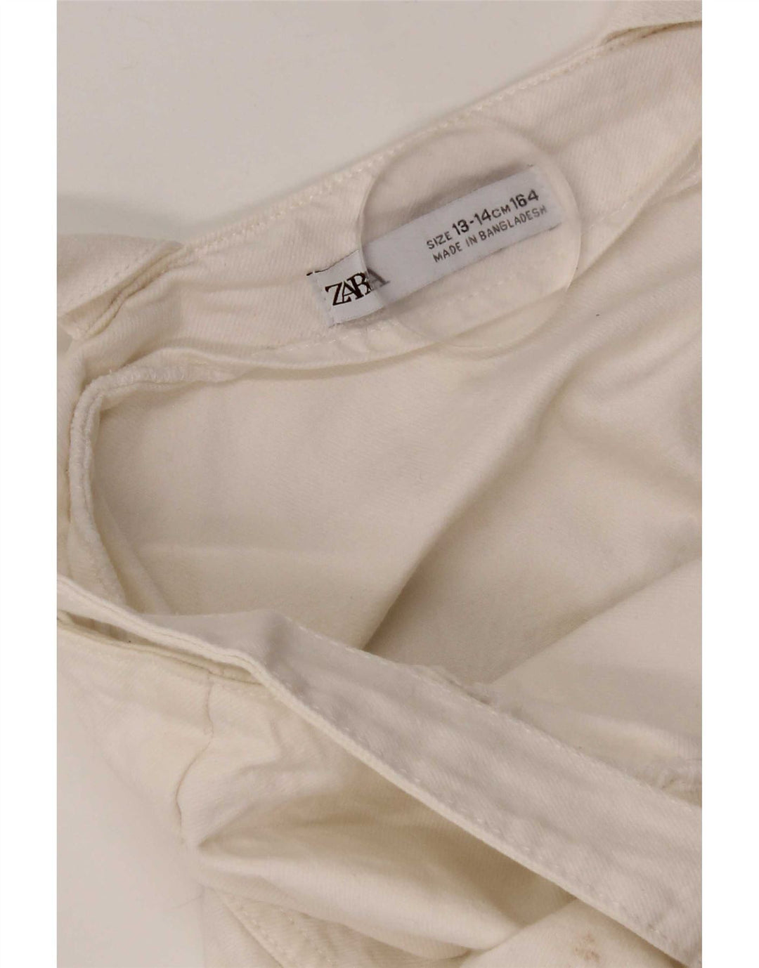 Джинсовый комбинезон Zara для девочек 13–14 лет, белый хлопок
