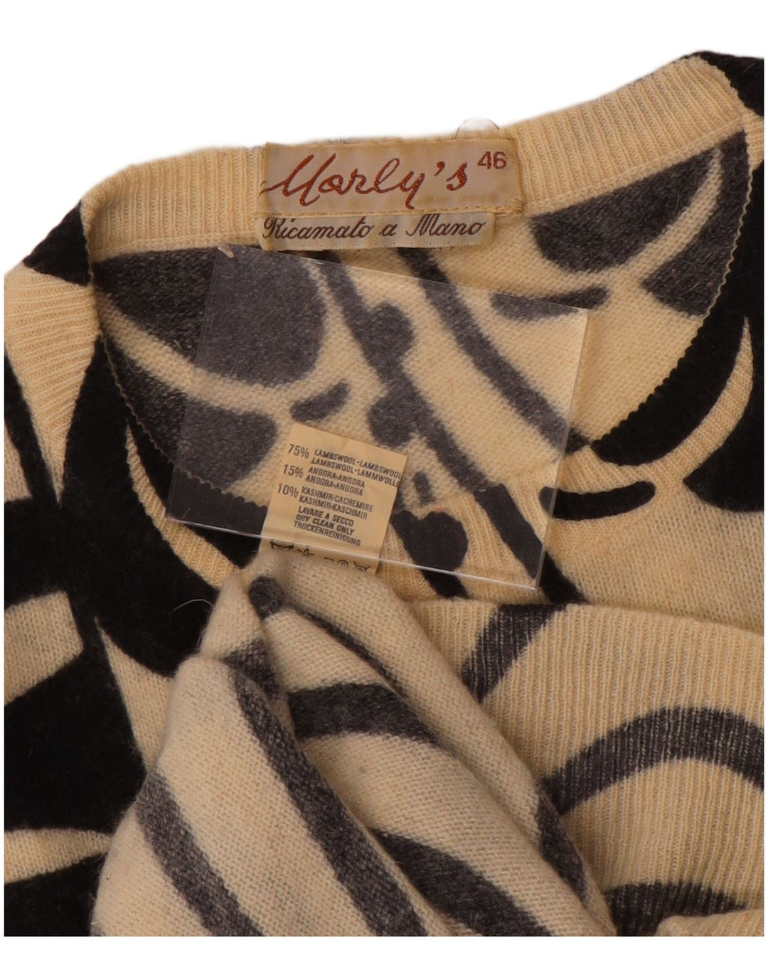 Женский джемпер с круглым вырезом MARLY'S, цвет «летучая мышь», EU 46 XL, белый цветочный принт