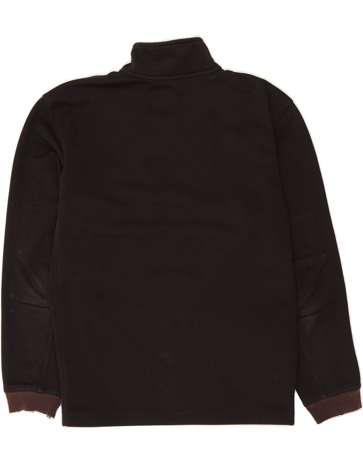 TIMBERLAND Mens Zip Neck Sweatshirt Jumper Large Black Polyester Vintage Timberland and Second-Hand Timberland from Messina Hembry 