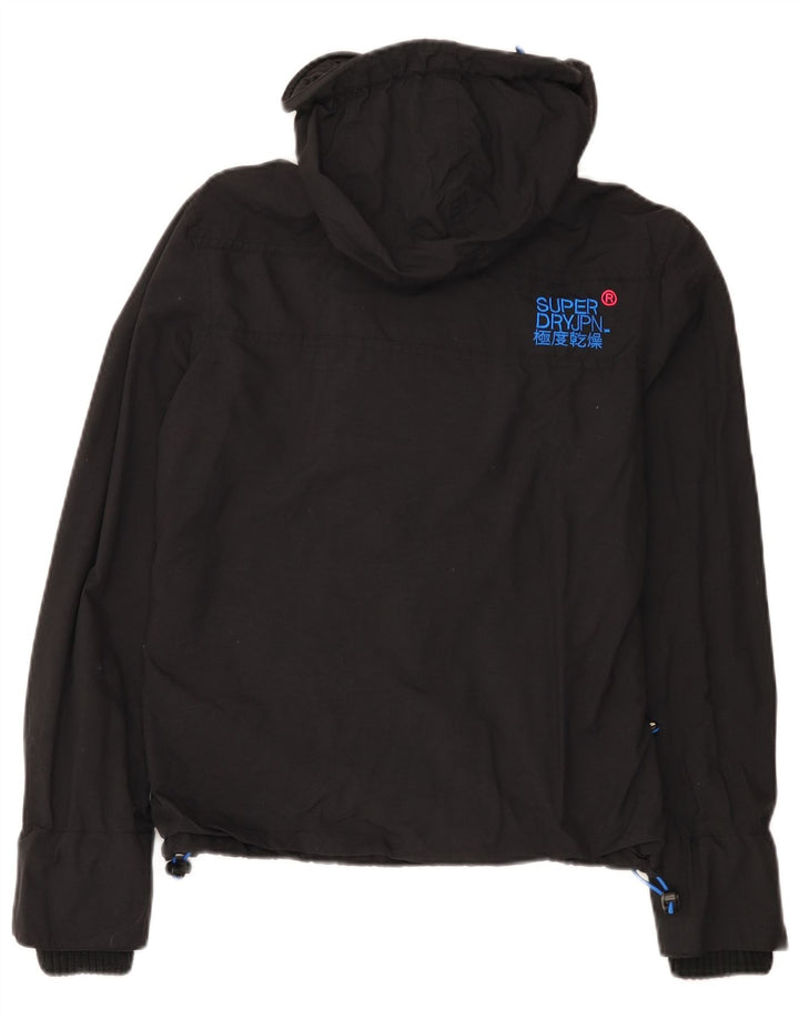 Женская ветровка с капюшоном Superdry UK 14, средний черный нейлон