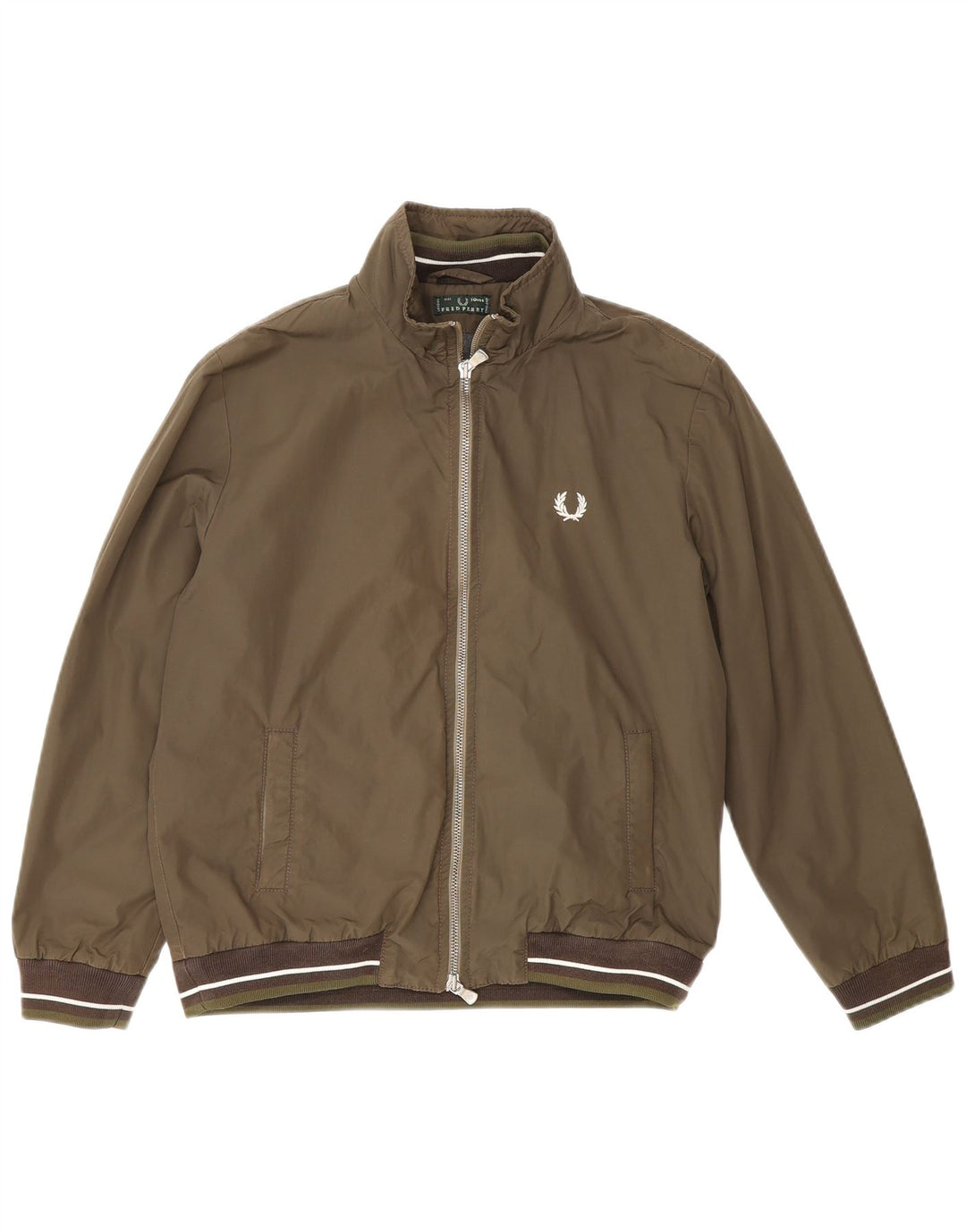 Куртка-бомбер Fred Perry для мальчиков 9-10 лет, цвет хаки, хлопок