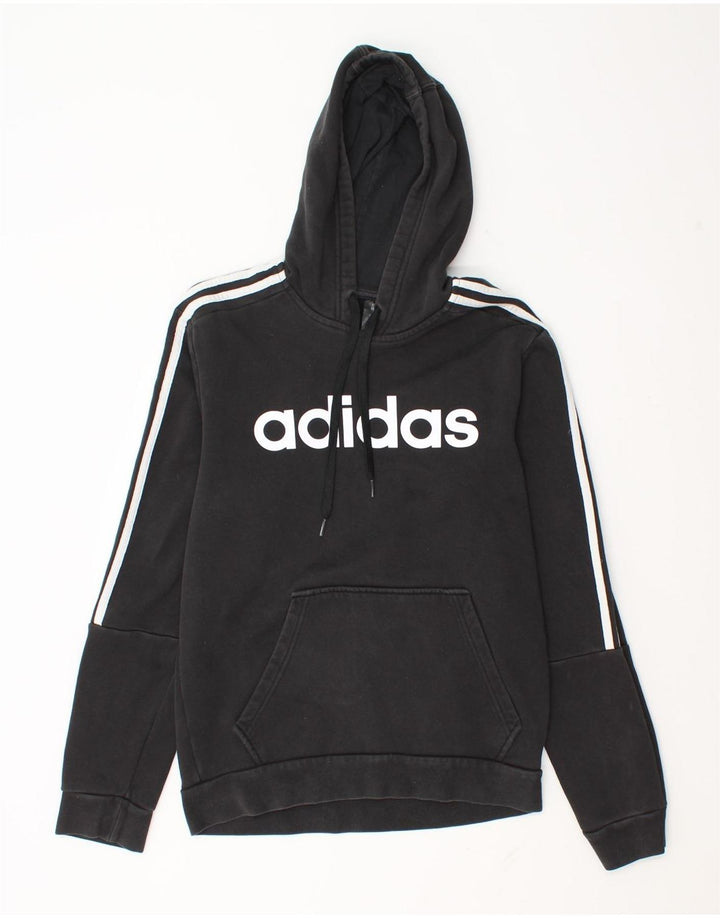 Мужской джемпер с капюшоном Adidas с рисунком, средний черный, хлопок