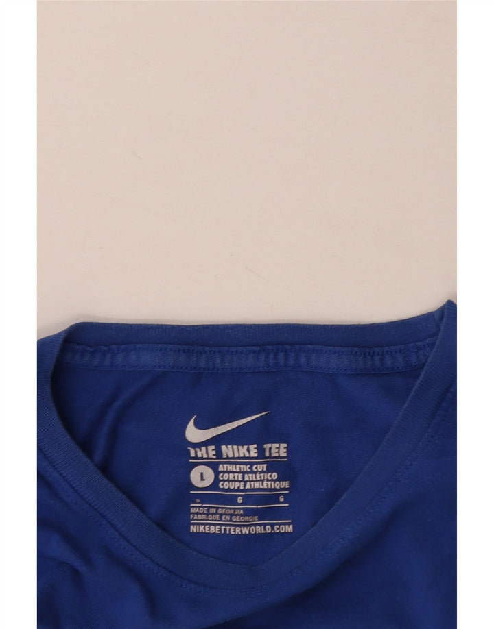 Мужская футболка спортивного кроя с рисунком NIKE, большой синий цвет