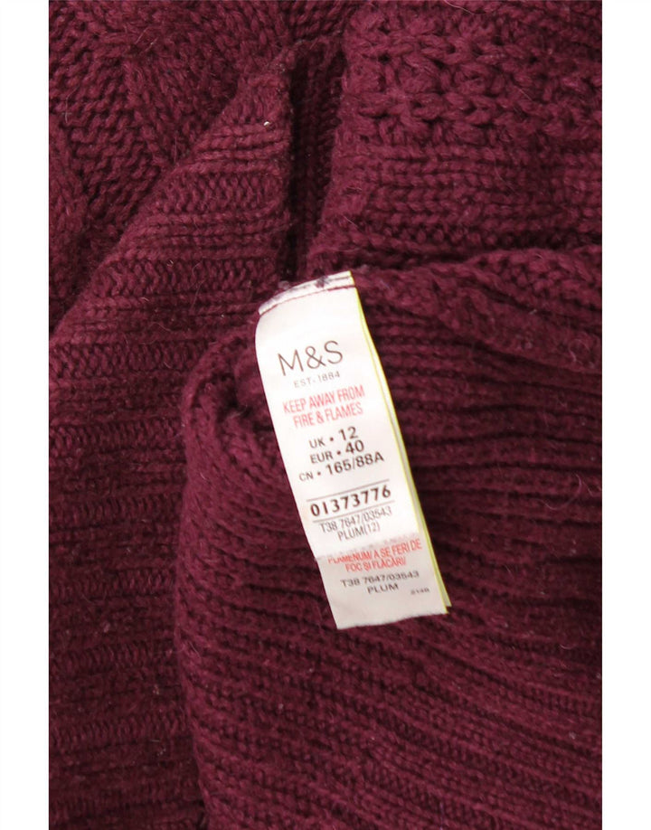 Женский джемпер с круглым вырезом Marks & Spencer UK 12, средний бордовый