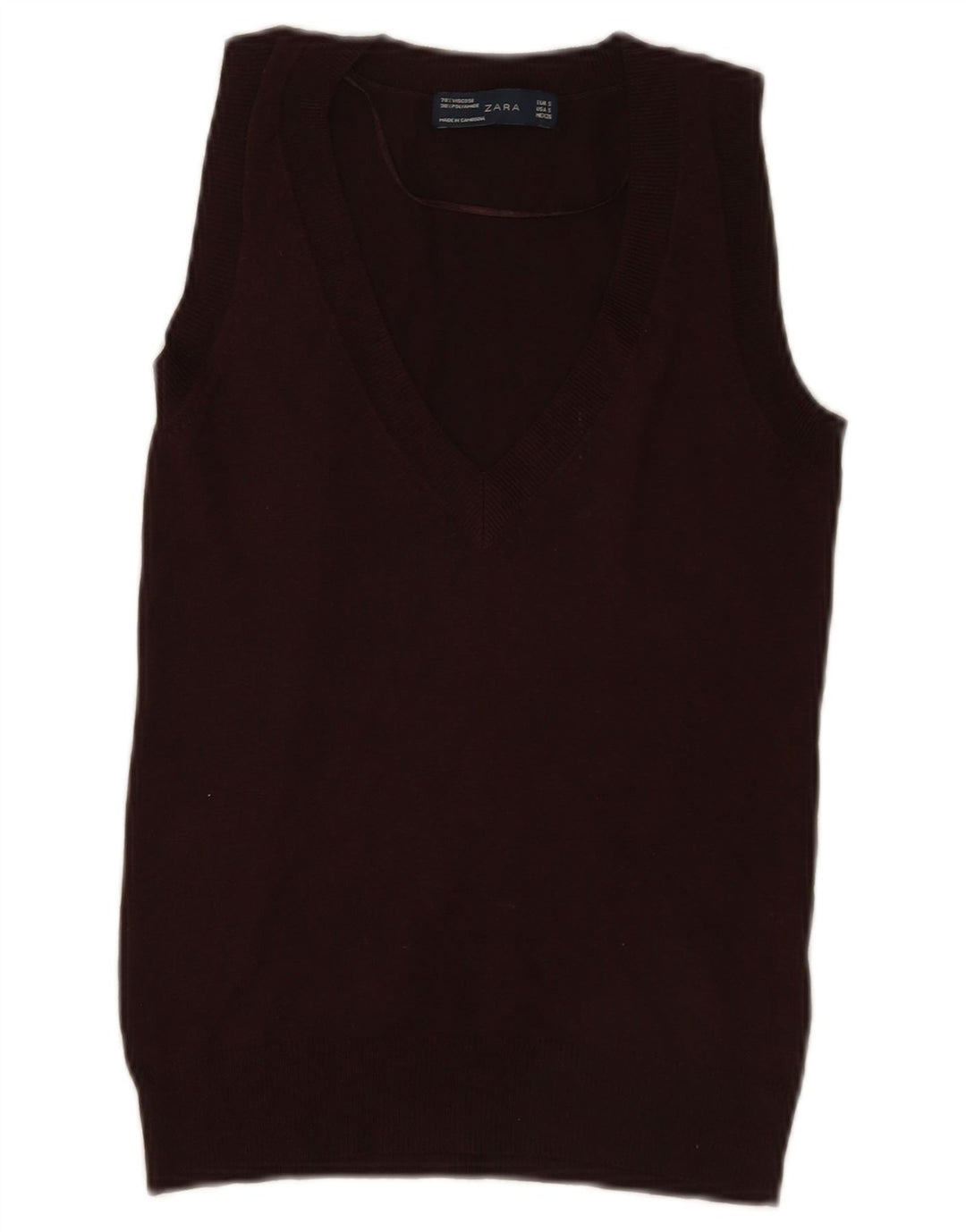 Женский жилет Zara Top UK 10, маленький, коричневый, вискоза