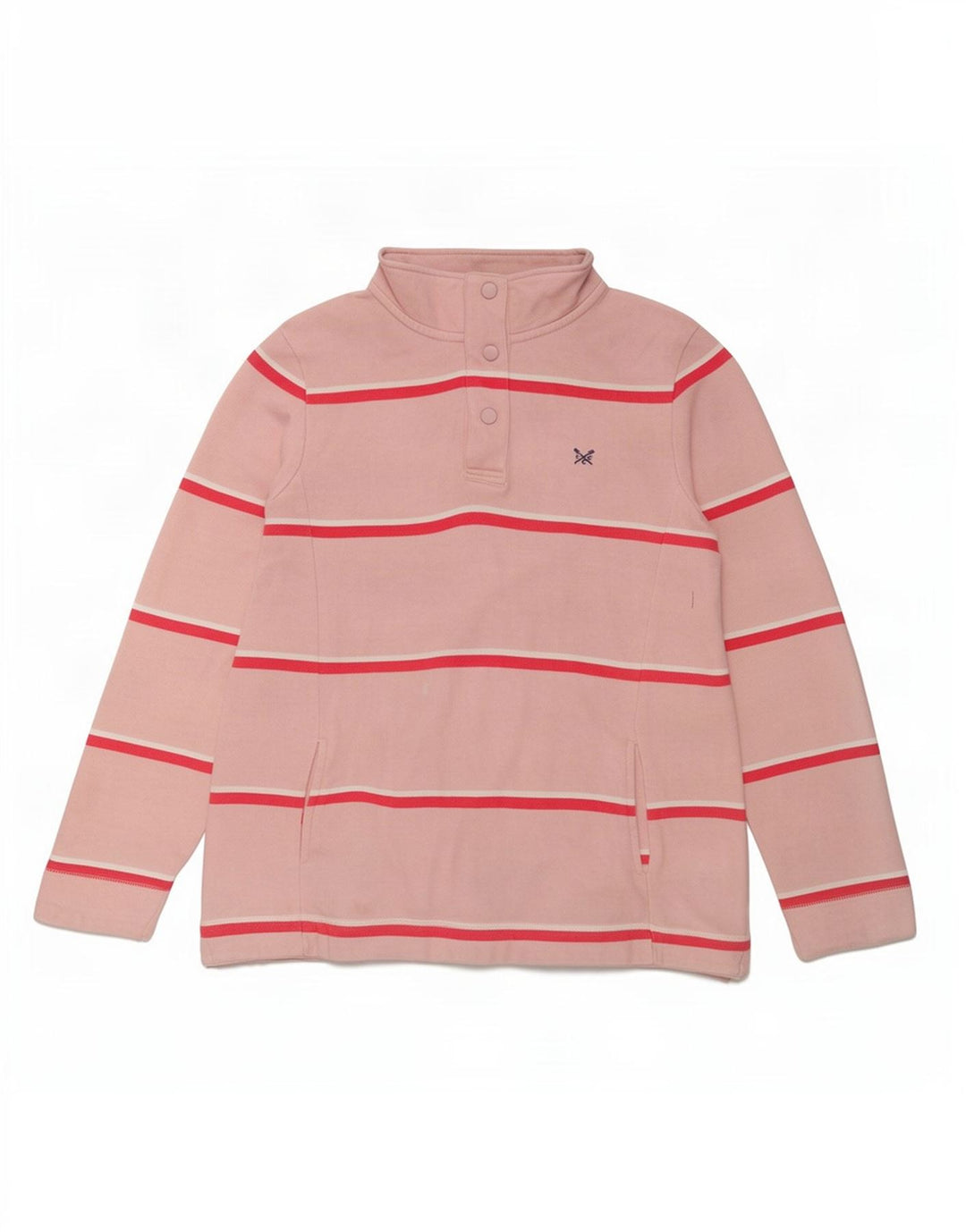 Женский джемпер-толстовка Crew Clothing UK 12, средний розовый в полоску
