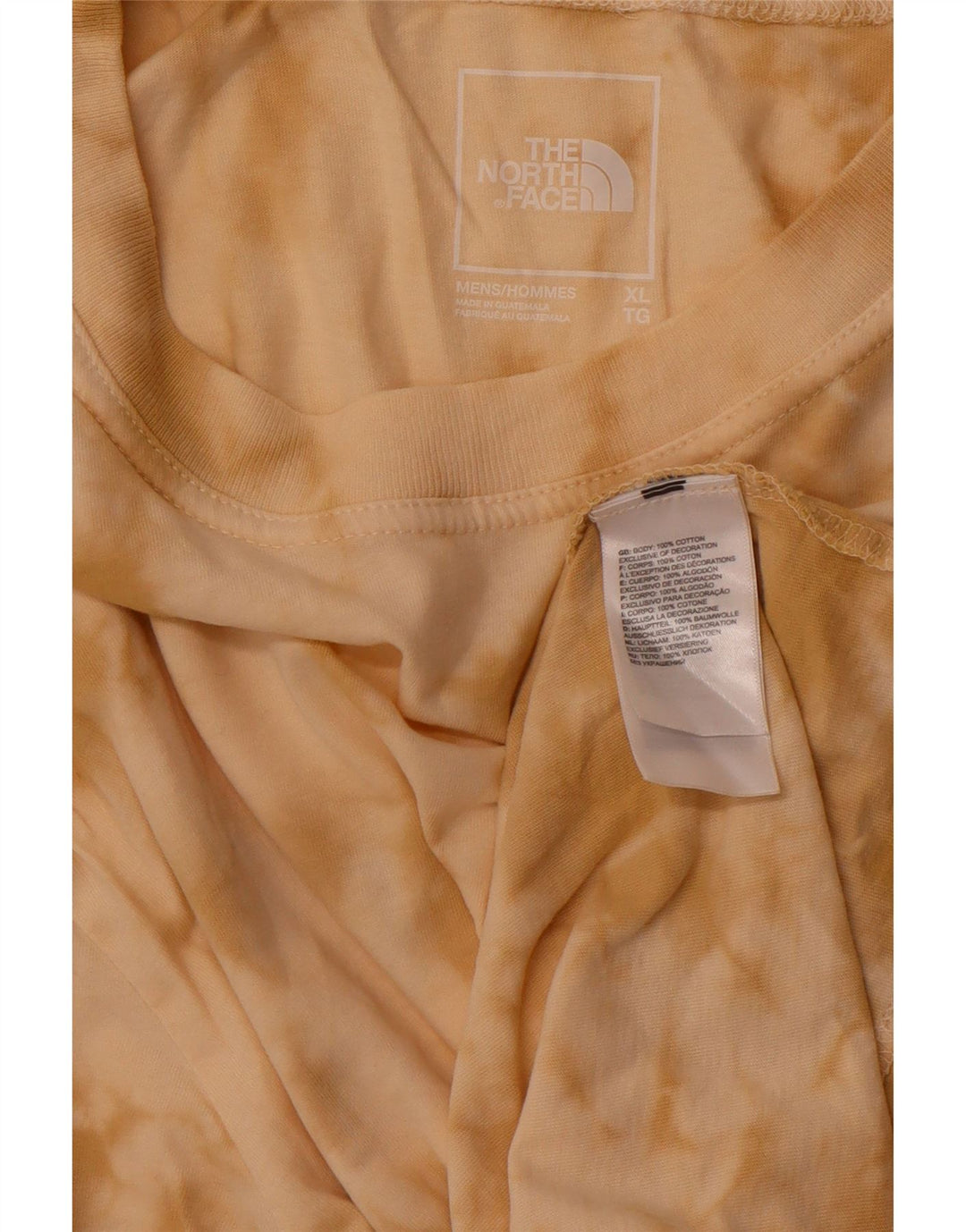 Мужская футболка THE NORTH FACE Top XL, коричневый цвет тай-дай, хлопок