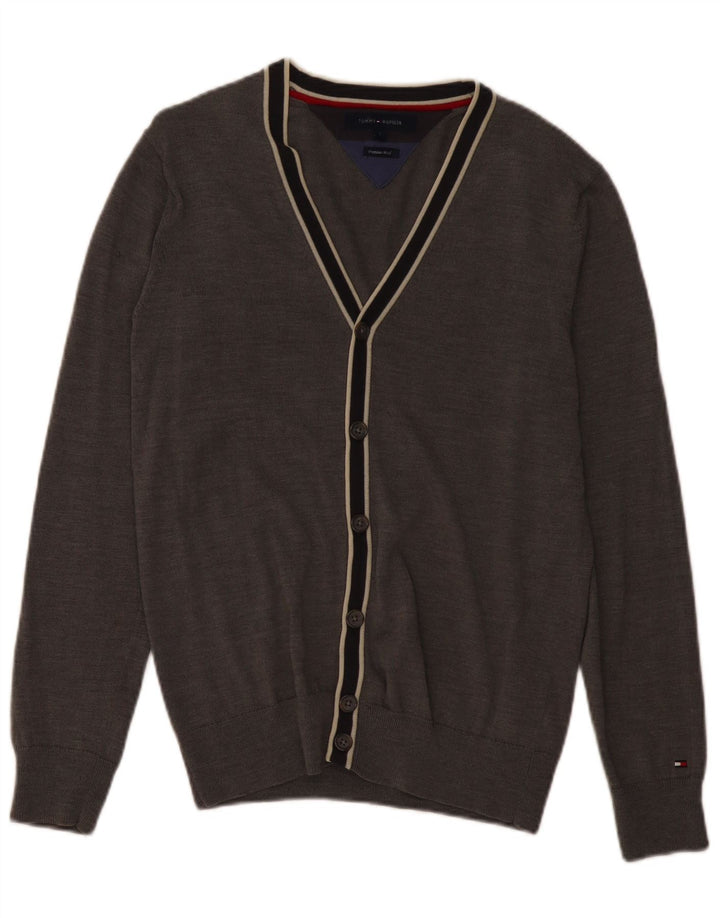 Мужской кардиган Tommy Hilfiger, маленький серый шерстяной свитер