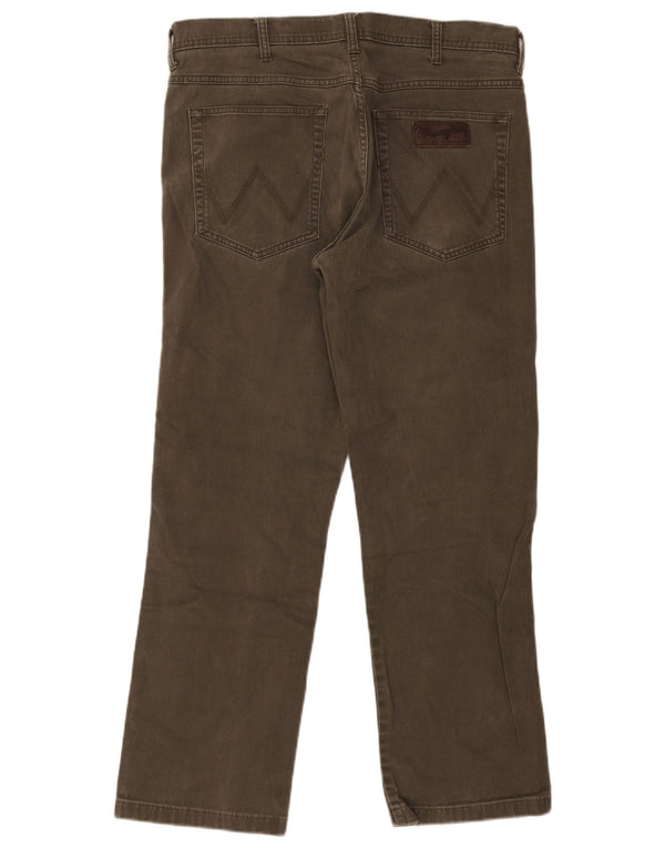 Мужские прямые повседневные брюки Wrangler Arizona W36 L28, хлопок цвета хаки