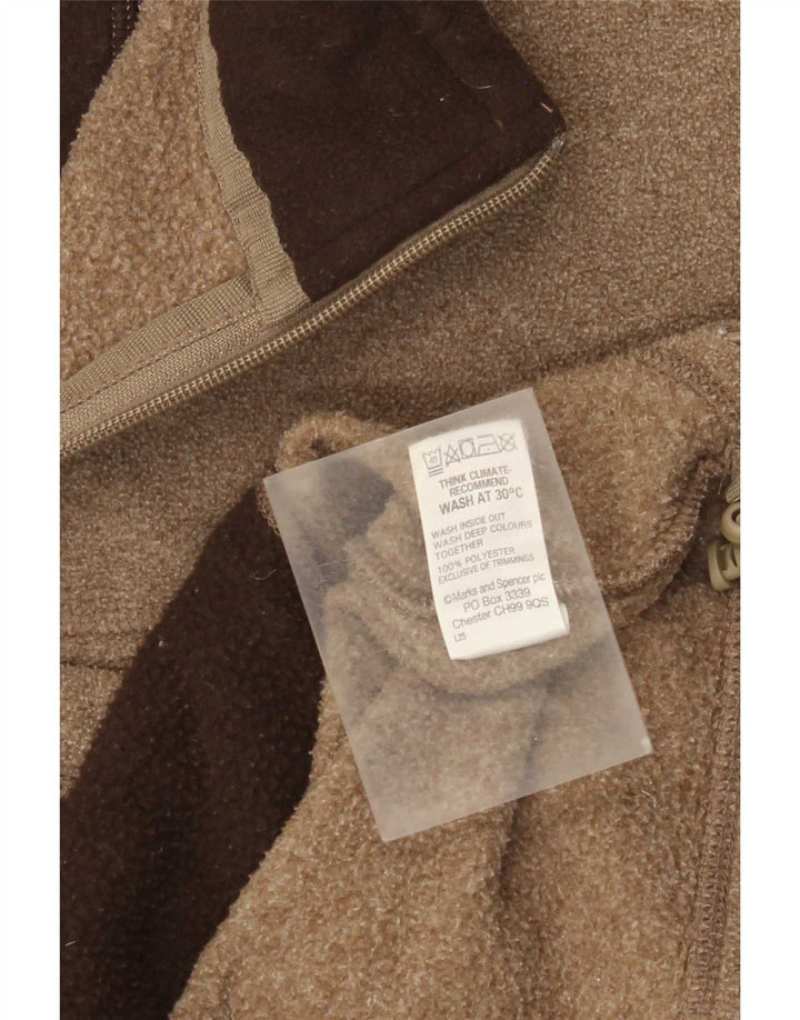 Мужская флисовая куртка Marks & Spencer UK 40, большая коричневая, полиэстер