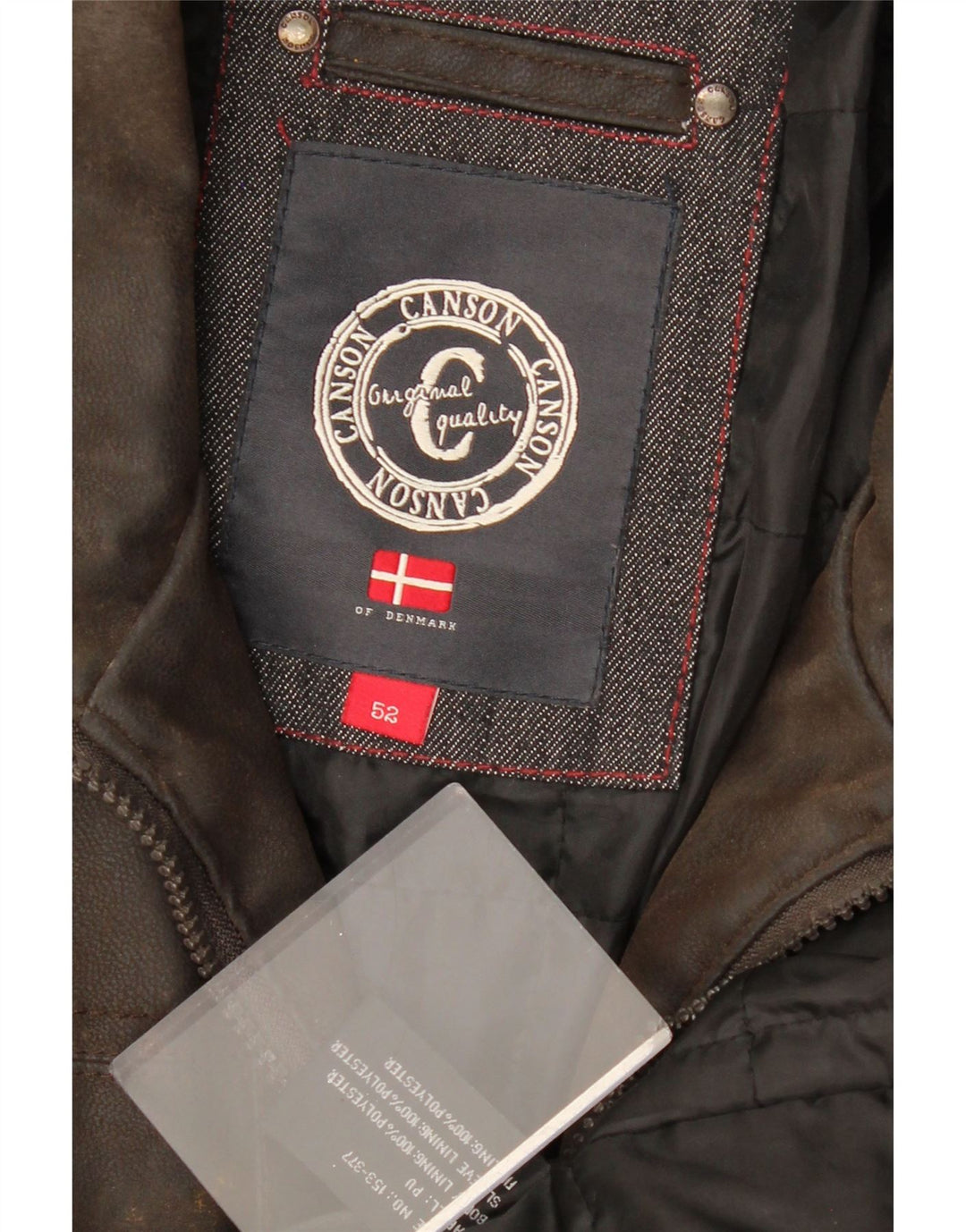 CANSON Мужская куртка из искусственной кожи EU 52 XL Коричневый полиэтилен