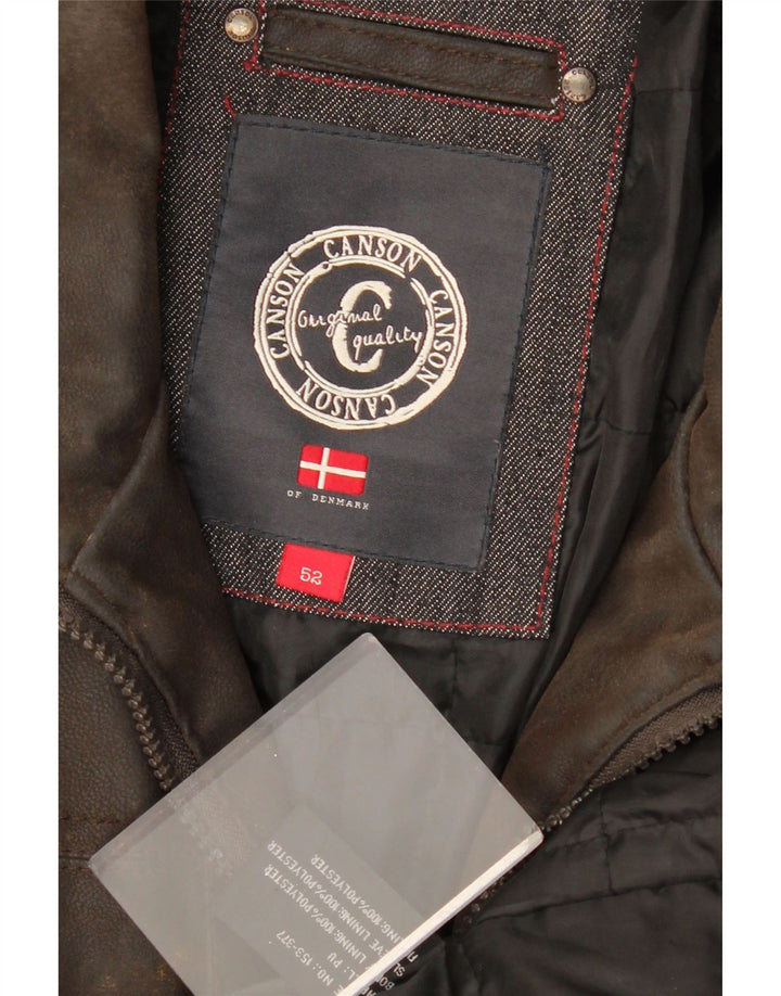 CANSON Мужская куртка из искусственной кожи EU 52 XL Коричневый полиэтилен