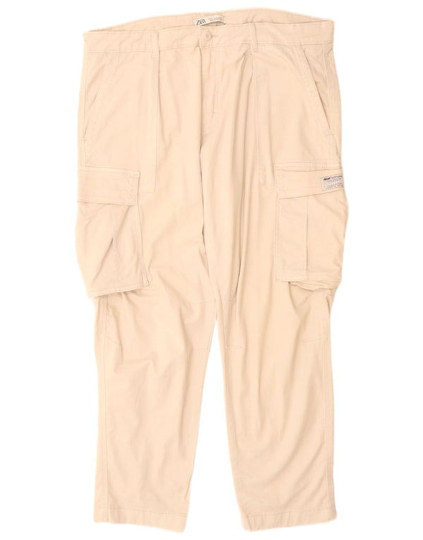 Мужские зауженные брюки-карго Zara EU 46 XL W38 L30 Off White Cotton