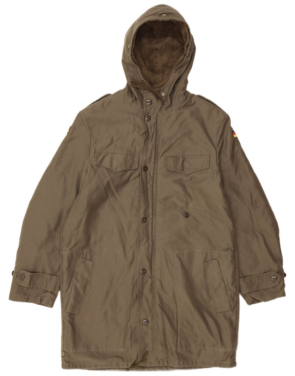 Винтажная мужская парка в стиле милитари с капюшоном, Великобритания 38, средний хаки