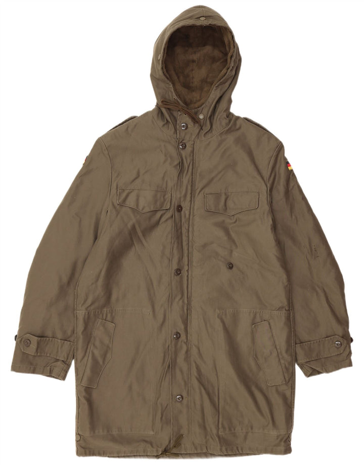 Винтажная мужская парка в стиле милитари с капюшоном, Великобритания 38, средний хаки