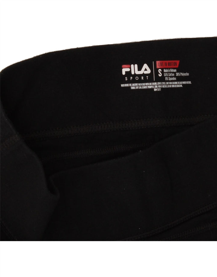 FILA Womens Capri Leggings UK 10 Small  Black Cotton Vintage Fila and Second-Hand Fila from Messina Hembry 