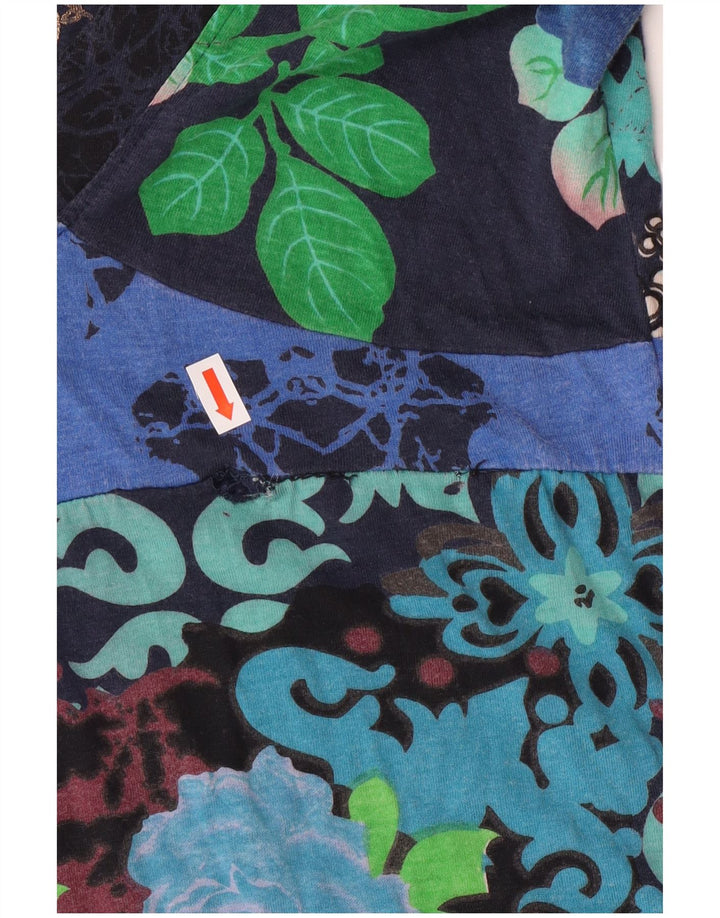 DESIGUAL Womens Abstract Pattern Bubble Dress UK 10 Small Navy Blue