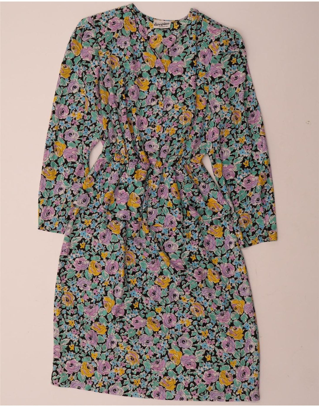 Женское платье с баской с длинными рукавами ELENA MIRO UK 22 3XL, разноцветное с цветочным принтом