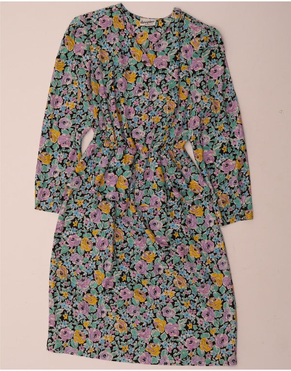 Женское платье с баской с длинными рукавами ELENA MIRO UK 22 3XL, разноцветное с цветочным принтом