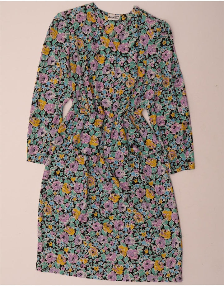 Женское платье с баской с длинными рукавами ELENA MIRO UK 22 3XL, разноцветное с цветочным принтом