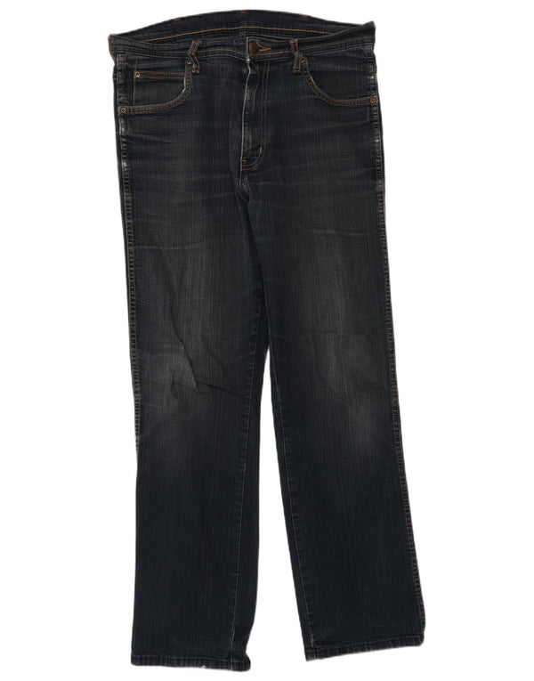 Wrangler Mens Arizona Stretch Straight Jeans W32 L30 Navy Blue Cotton