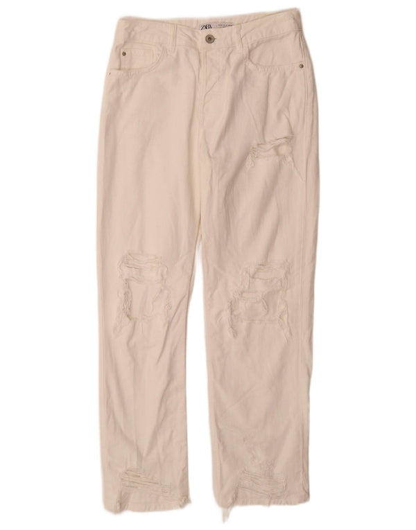 Женские прямые джинсы Zara EU 34 2XS W24 L28, белый хлопок