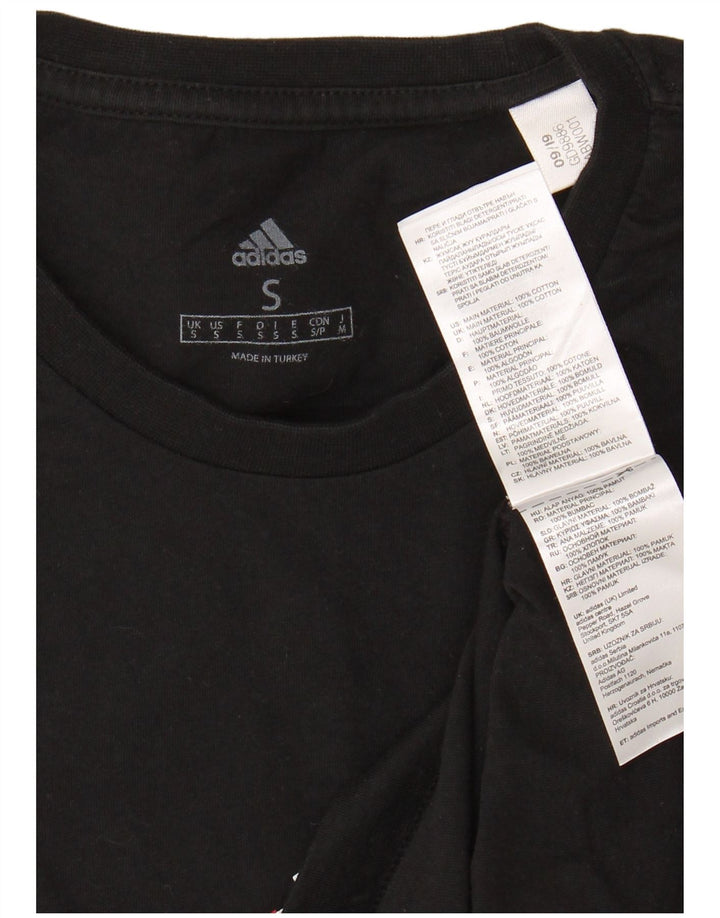 ADIDAS Mens Graphic T-Shirt Top Small Black Cotton