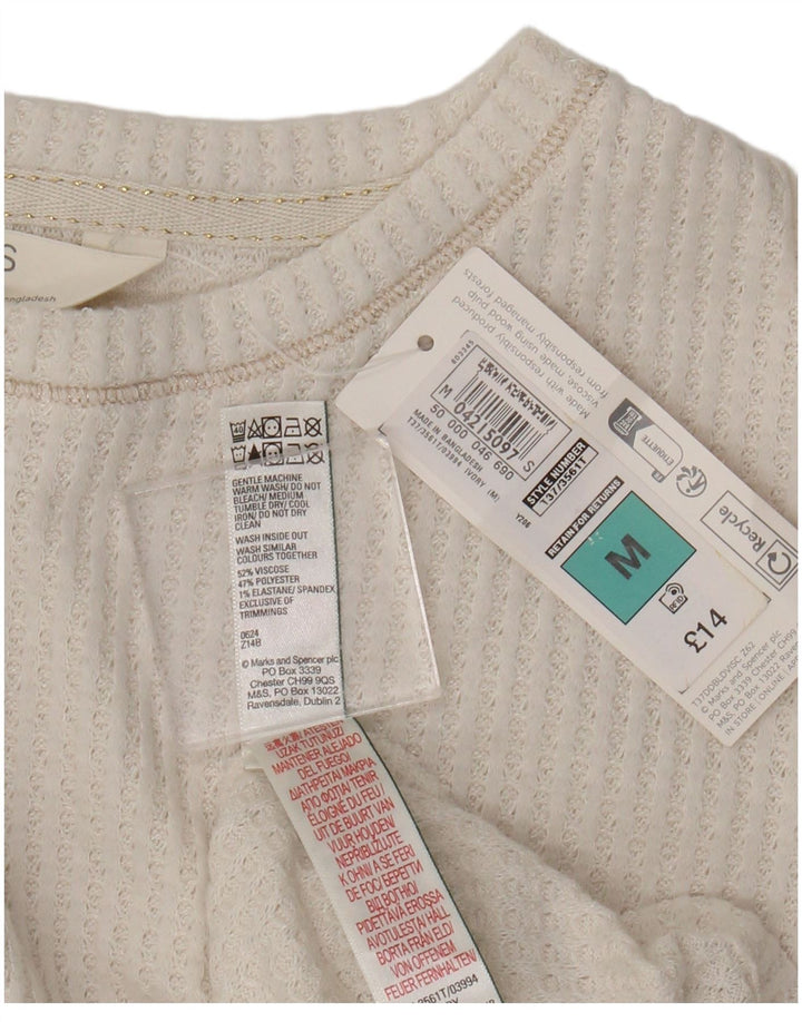 Женская блузка Marks & Spencer Top UK 14, средний белый, вискоза