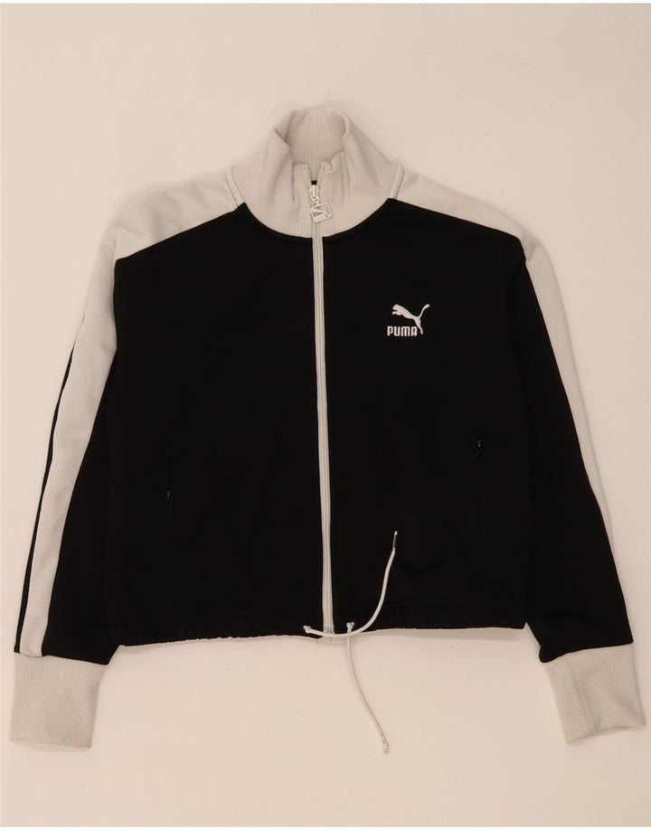 Женский укороченный спортивный костюм Puma UK 14, средний черный с цветными блоками