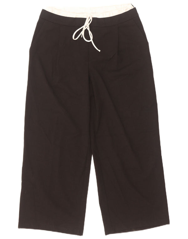 Женские широкие укороченные брюки Zara Medium W28 L26, черные цветные блоки