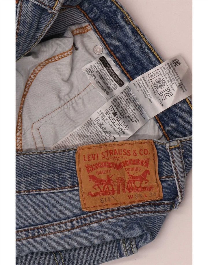 Мужские прямые джинсы Levi's 514 W34 L27 синие, хлопок