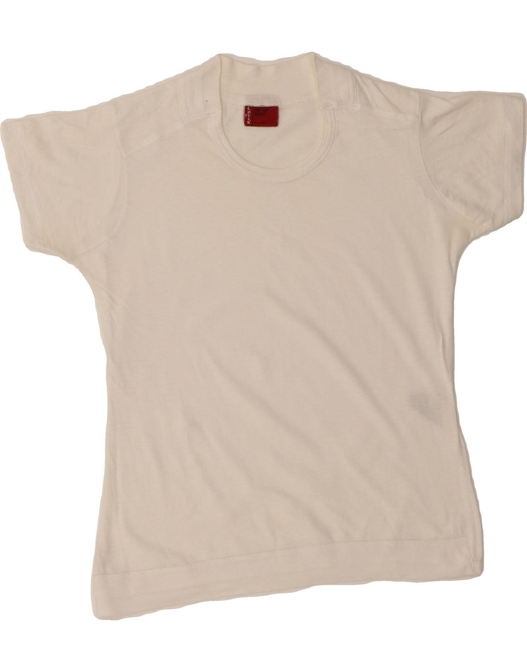 LEVI'S Womens Crop T-Shirt Top UK 8 Small White Cotton Vintage Levi's and Second-Hand Levi's from Messina Hembry 