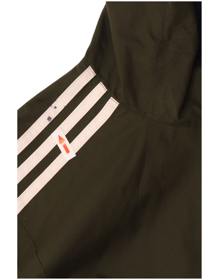 Мужская двусторонняя куртка-бомбер Adidas с капюшоном UK 36, маленький полиэстер цвета хаки