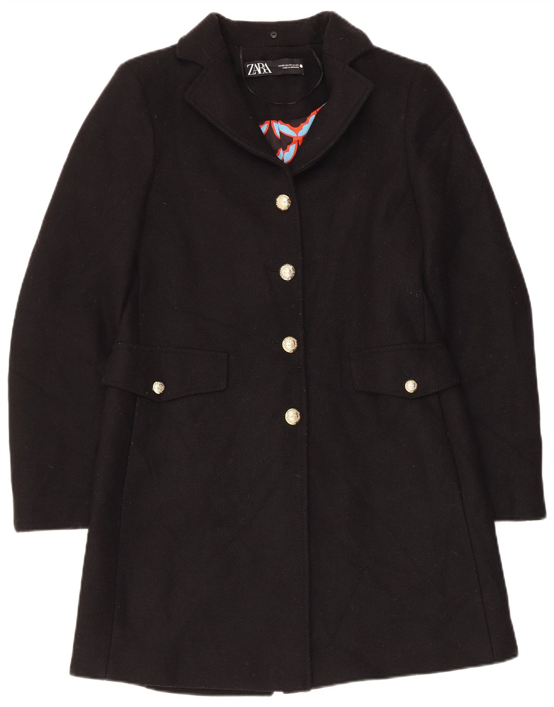 Женское пальто Zara UK 6 XS, черное шерстяное