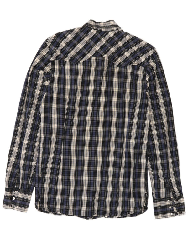 Мужская рубашка Levi's среднего размера, темно-синяя клетка, хлопок