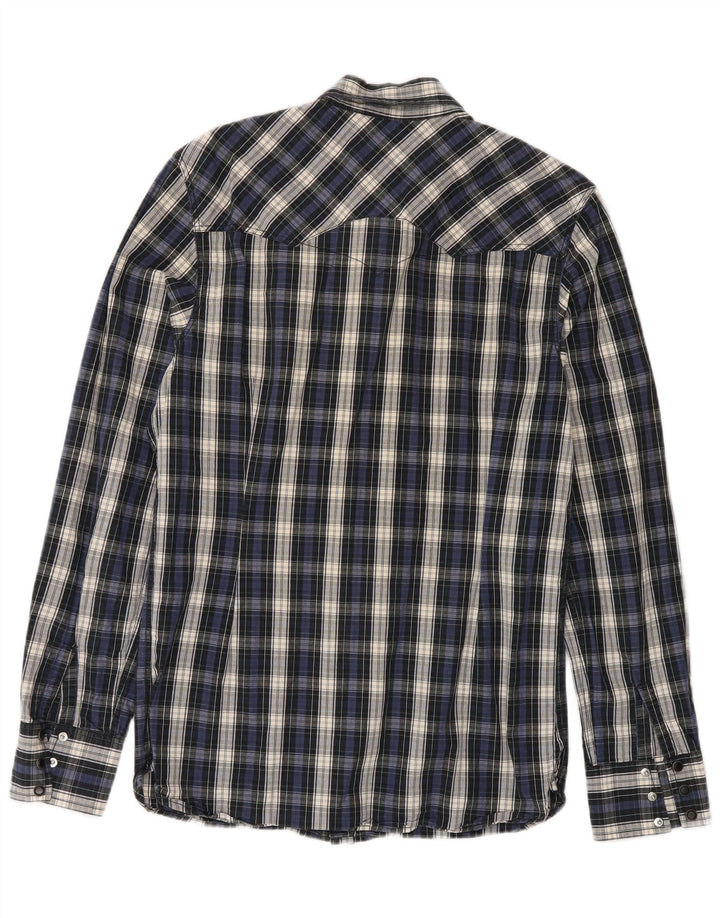 Мужская рубашка Levi's среднего размера, темно-синяя клетка, хлопок