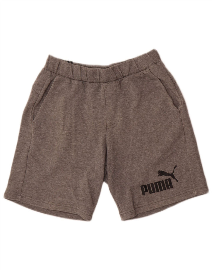 Мужские спортивные шорты с рисунком Puma, маленькие серые хлопковые крапинки