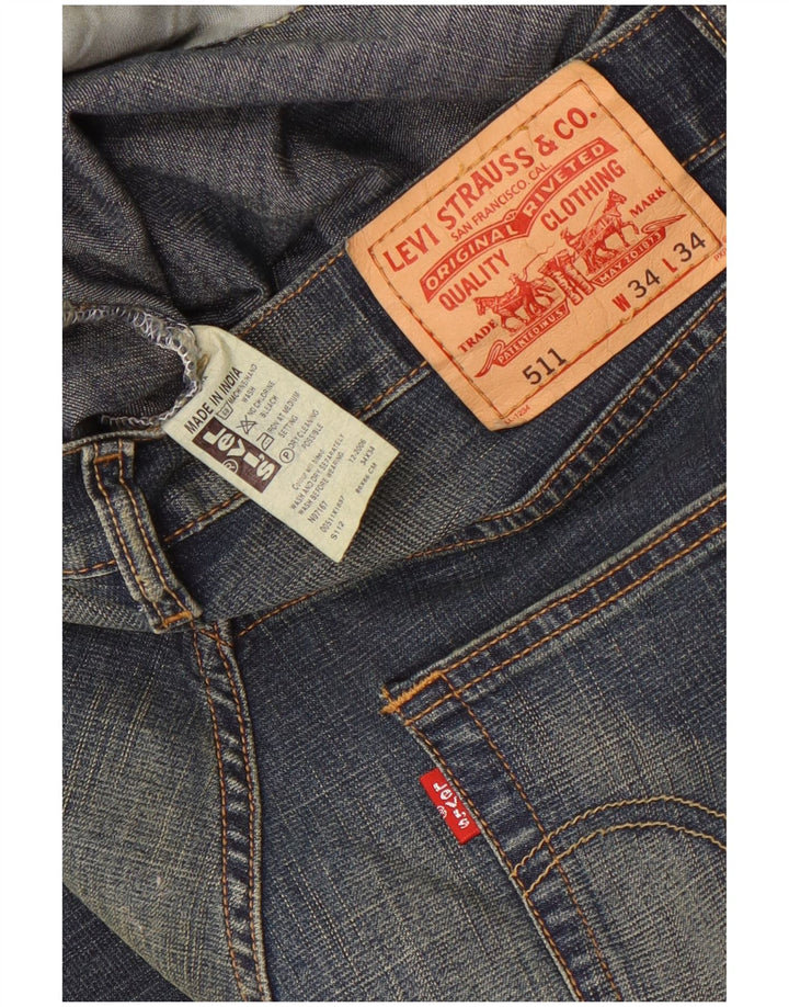 Мужские джинсы Levi's Slim 511 W34 L34 синие, хлопок