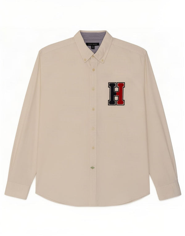 Мужская рубашка с рисунком Tommy Hilfiger XL, белый хлопок