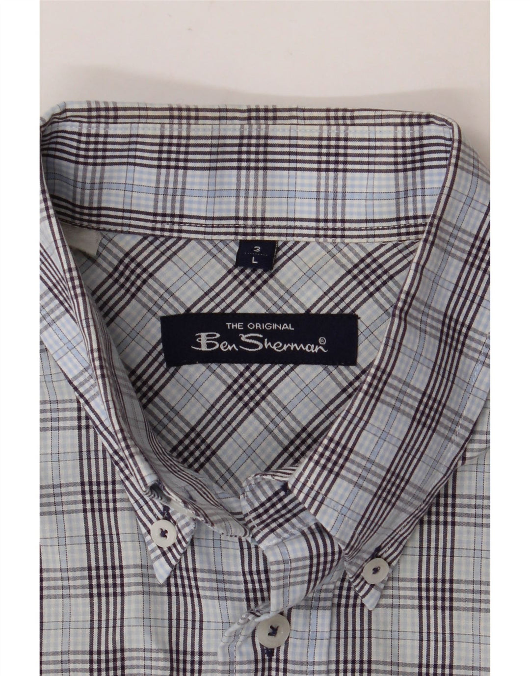 Мужская рубашка с коротким рукавом BEN SHERMAN, большая синяя клетка